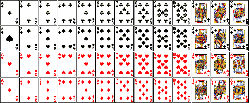 A standard 52-card deck
