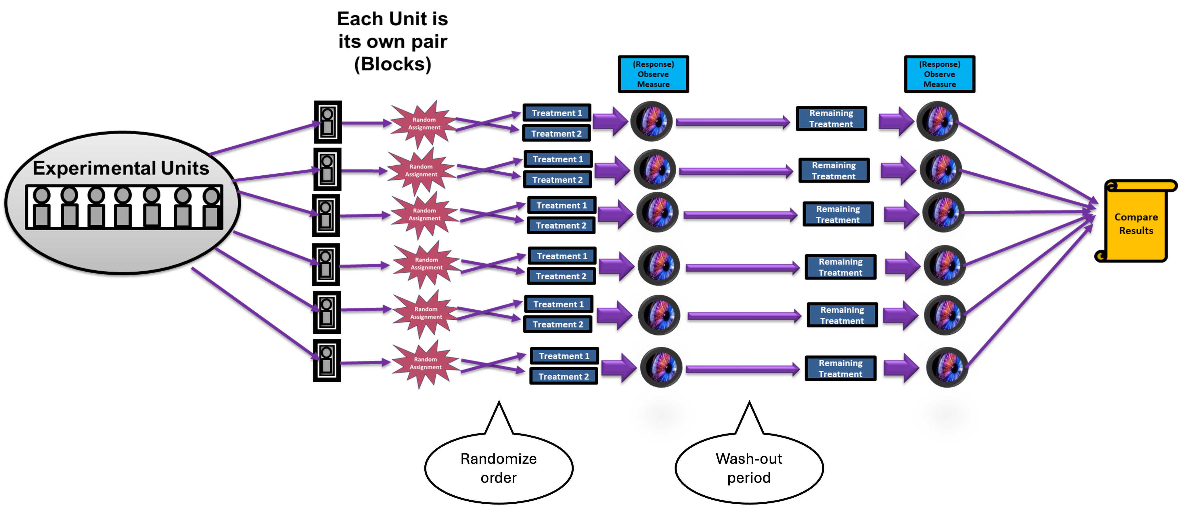 Diagram of Type 2 Matched Pairs Design